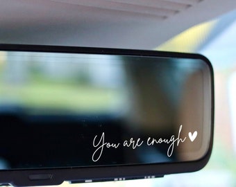 Mirror decal You Are Enough Mirror Sticker Car Accessories Positive Affirmations Mental Health Motivational Sticker