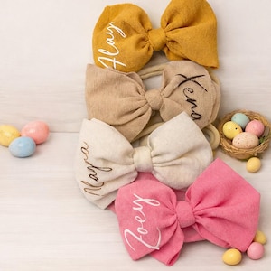 Hair Bow With Name Custom Bow For Baby Girl Headband Personalized Bow