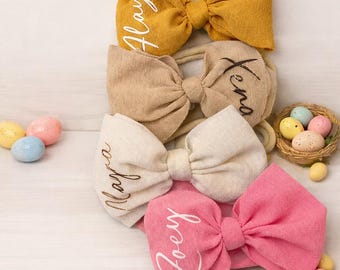 Hair Bow With Name Custom Bow For Baby Girl Headband Personalized Bow