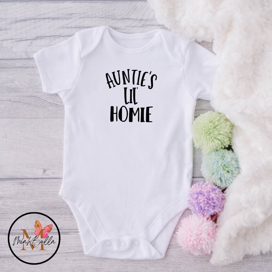 Funny Auntie Onesie® Aunties Lil Homie Onesie® Aunties Baby Onesie