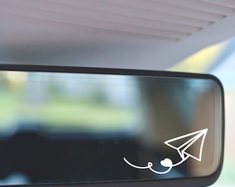 Paper Plane Rear View Mirror Soar into New Experiences Sticker Car Accessories Positive Affirmations Mental Health Motivational Sticker