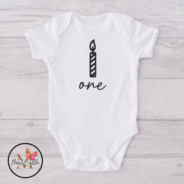 First Birthday Onesie® 1 Candle Onesie® 1st Birthday Bodysuit Cake Smashing Onesie® Gift For Baby Photoshoot Onesie®