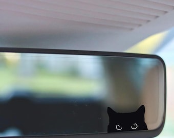 Cat Mirror decal Cat Sticker Car Accessories Peeking Cat Mirror Decal Cute Cat Mirror Decal Cat Face Mirror Decal