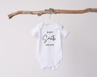 Baby Announcement Onesie® Baby Announcement Bodysuit Personalized Baby Onesie® We Are Expecting Onesie®
