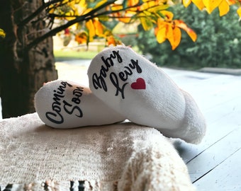 Baby Announcement Socks With Name Custom Baby Socks Newborn Socks Welcome Baby Gift Baby Shower gift