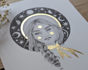 Hand gilded art print