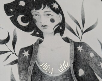 Stretch marks | Hand gilded art print