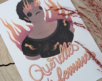 Women's quarrels | Print A5 | illustration of woman, feminism, sorority, color card, decoration, postcard, cosmic.
