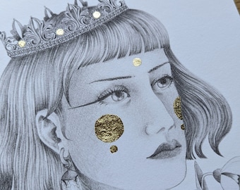 Queen of January | Hand-gilt art print