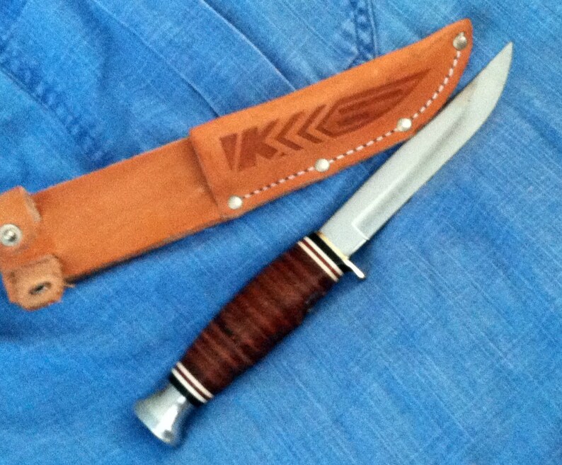 NOS Vintage 1970's KaBar fixed blade hunting Knife USA Etsy