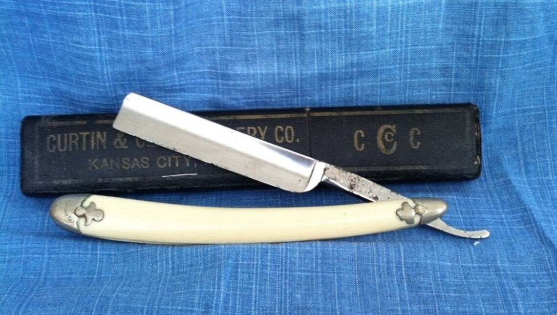 Vintage Curtain & Clark Cutlery Straight Razor / Original Case Etsy