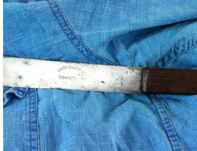 Antique / Vintage Union Razor Co Butcher Knife TIDIOUTE Pa Etsy