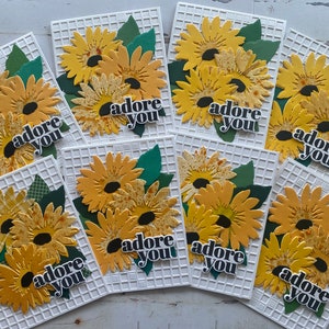 z Adore You Sonnenblumen handgemachte Karten - Set mit 8