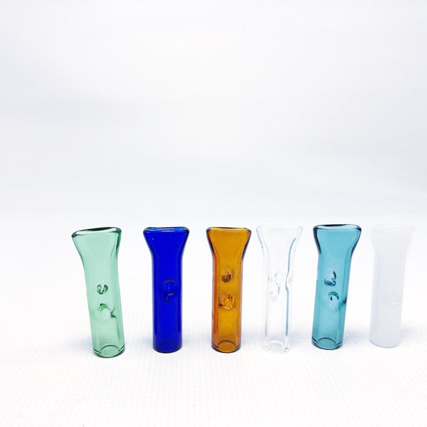3 Count Reusable Glass Tip smoke Nozzle Rolling Cigarillo Cigarette Herb Filter Hold Tips 1 1/2" inches tall (35mm Tall)