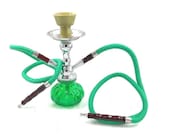 Two Hose Pumpkin Hookah Smoke Glass Vase Portable Decorative Functional Durable Metal Body Choose Your Color