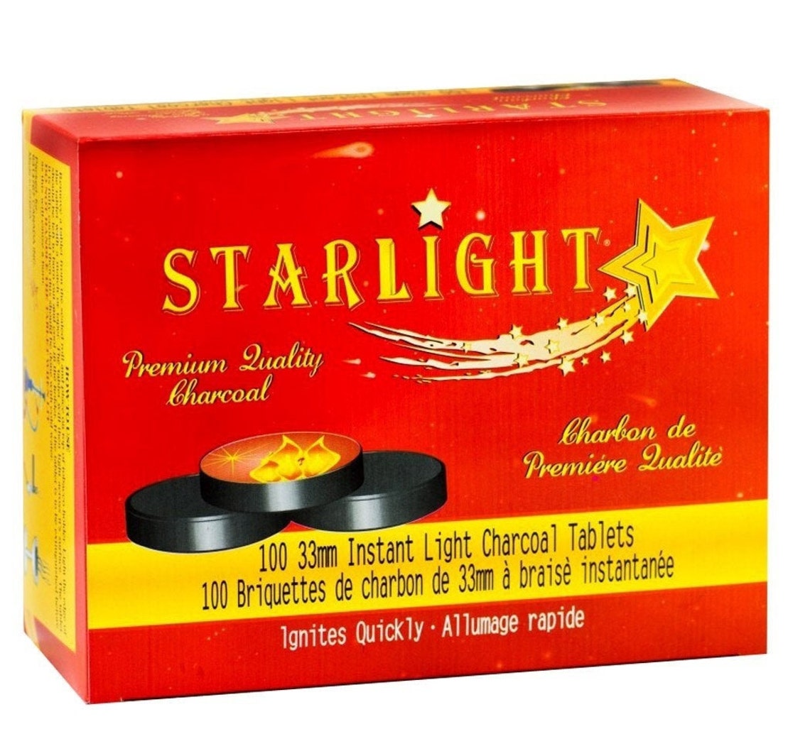 Starlight Charcoal 33mm Instant Light Charcoal Tablet Hookah Etsy