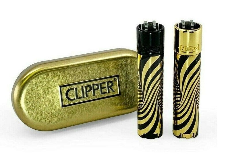Full Size CLIPPER Flint Lighter Refillable Metal Yellow Bright Etsy