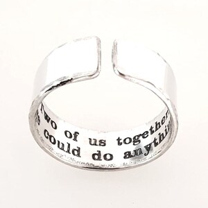 secret message engraved wide ring - sterling silver