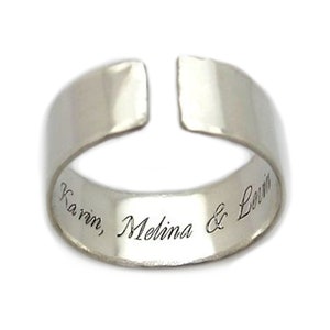 inside names engraved sterling silver ring 8mm