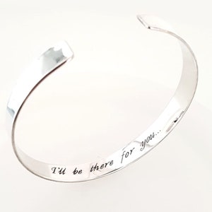 Personalized Gift for Her, Secret Message Cuff Bracelet. Custom Hidden Text Engraved Bangle. Birthday Gift, 925 Sterling Silver Jewelry