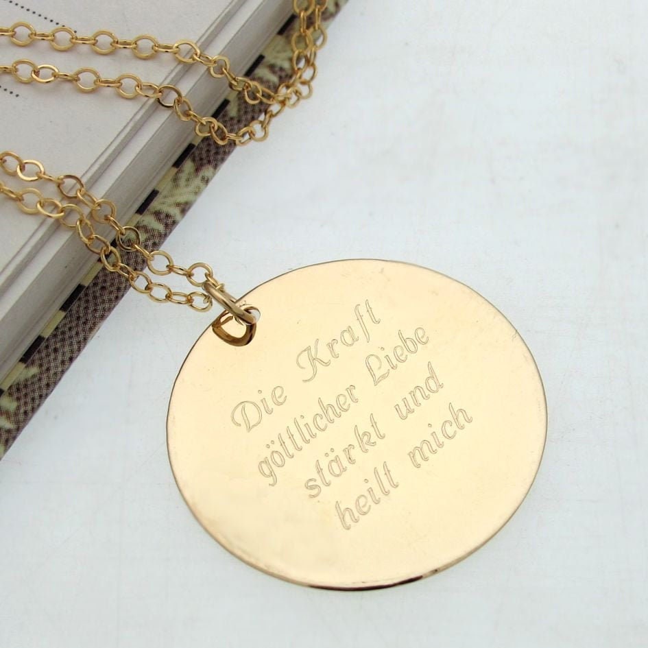 Inspirational Necklace Personalized Message Necklace Quote Etsy