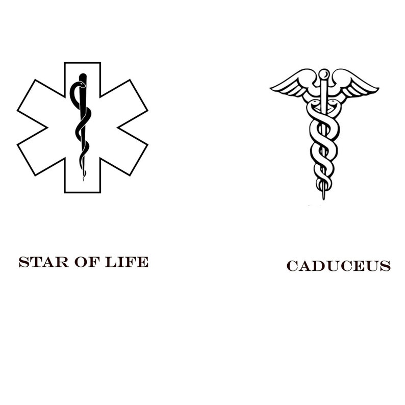 Gold Medical Alert Necklace Custom Medical ID Jewelry Type 1 Diabetes Pendant Medical Symbol Star of Life / Caduceus image 3