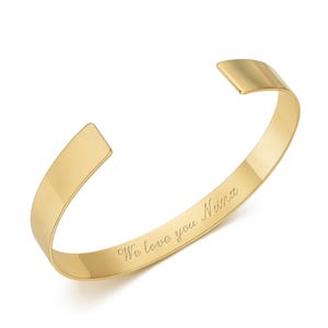 Gold Hidden Engraved Bangle Personalized Quote Cuff Bracelet Lyric Jewelry Gift for her Bracelet Inspirational cuff Customize up to 12 words