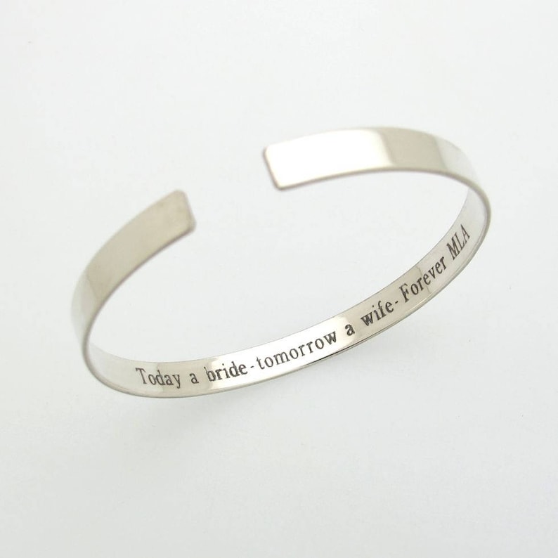 Sterling Silver Monogram Bracelet Initials Cuff Bracelet - Etsy