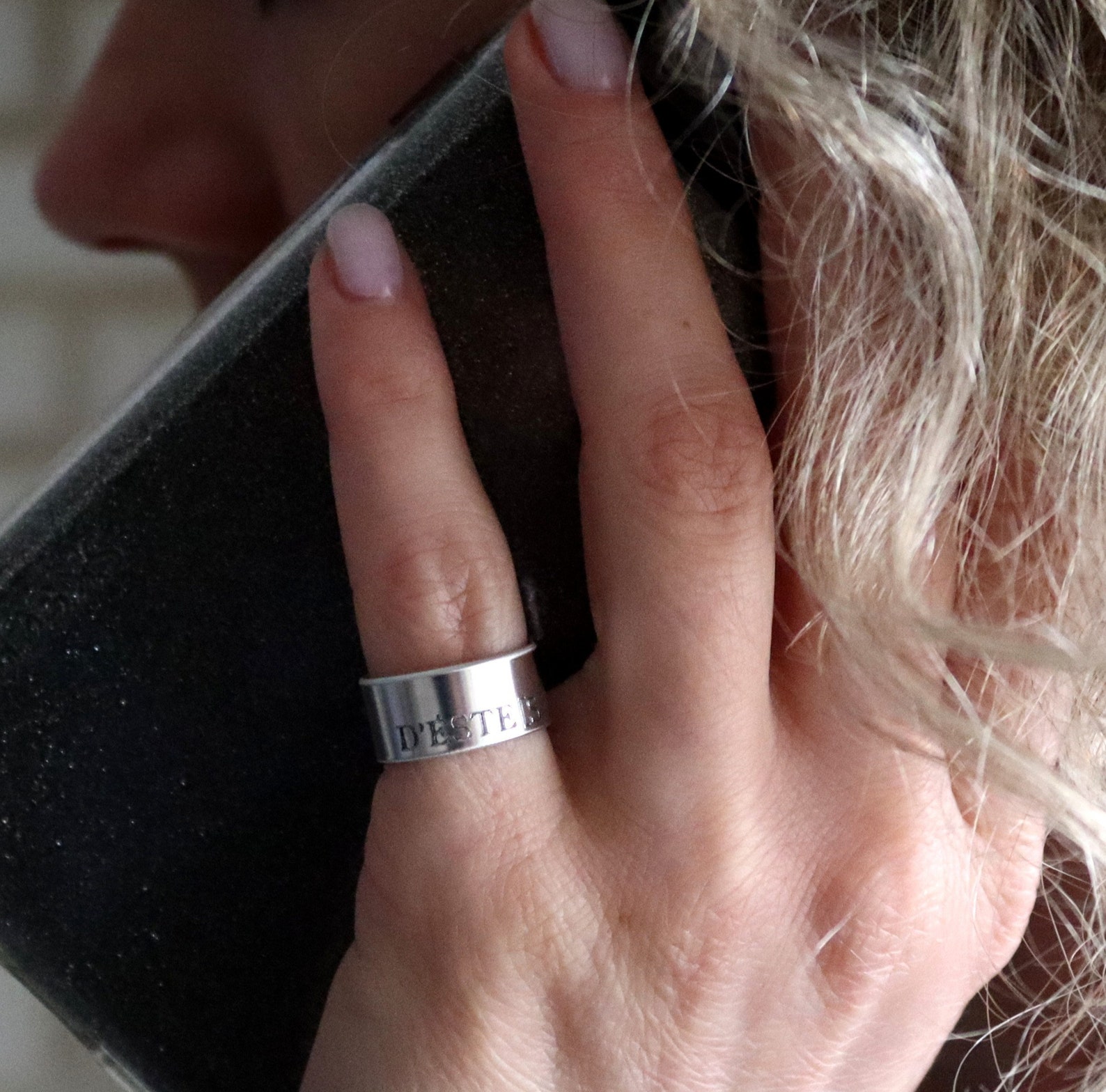 Women's Pinky Ring Personalized Sterling Silver Band Little Finger ...