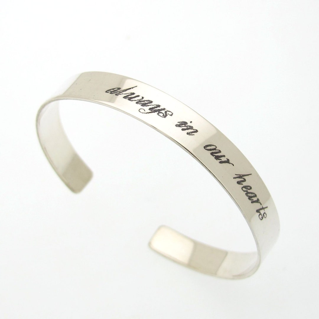 Engraved Silver Bracelet Women Personalized Sterling Silver Etsy