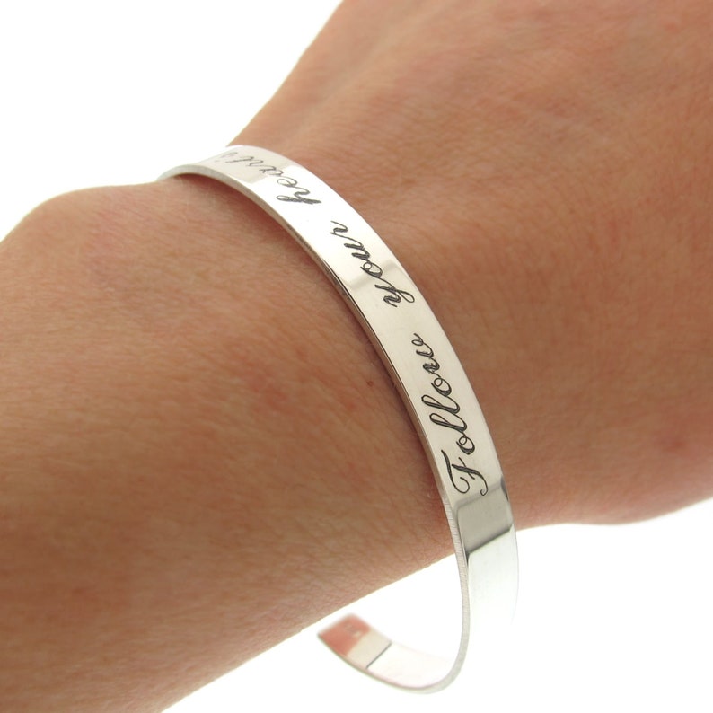 Inspirational Bracelet Personalized Cuff Bracelet Custom Etsy