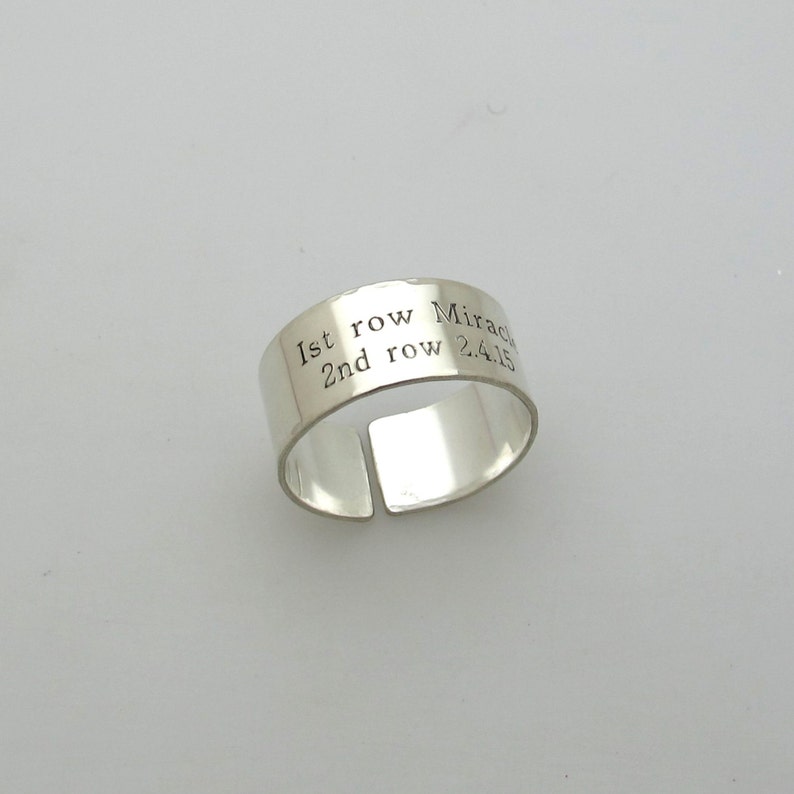 Personalized Ring Engraved Sterling Silver Ring Quote Rings Etsy