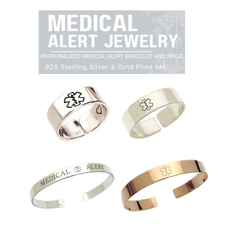 medical alert rings, medical alert bracelets, Medical Alert Jewelry