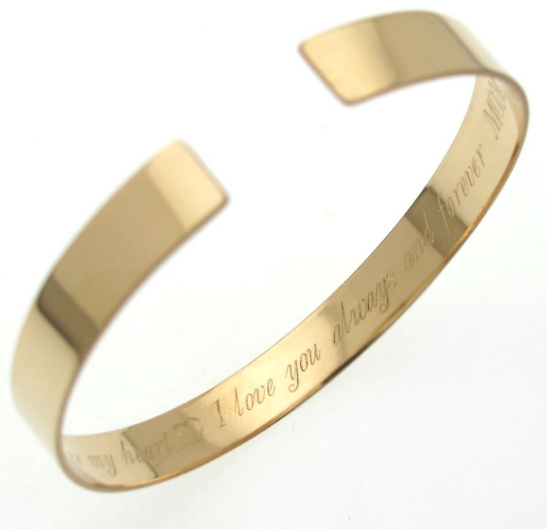 Gold Monogram Bracelet Monogram Cuff bracelet Custom engraved | Etsy