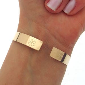 Medical ID Alert Bracelets for Women - Star of Life Cuff Bracelet Emergency Gold Engraved Bracelet - Medical School Grad - Personalized