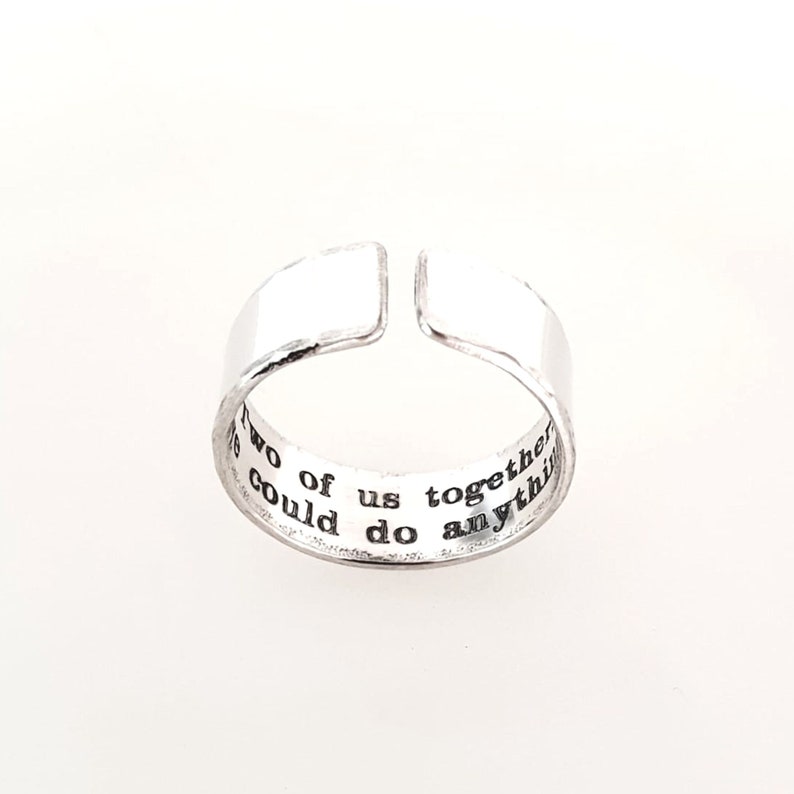 secret message engraved wide ring - sterling silver