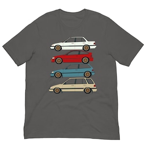 1991 Civic EF Line up multi color Unisex t-shirt