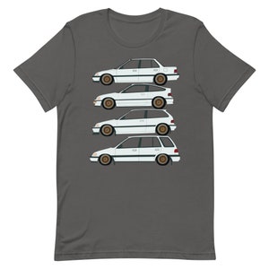 1991 Civic EF Line up in white Unisex t-shirt