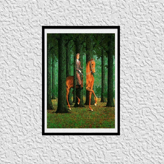 STAMPA SU TELA PRINTING CANVAS MAGRITTE # 31 cm.70x100 free shipping papiarte 