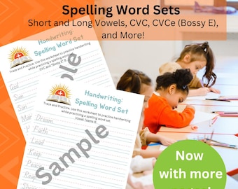 Spelling Worksheets| Printable Spelling Forms| Christian Homeschool Printables| Phonics Practice| Spelling Bundle| Kindergarten| First Grade
