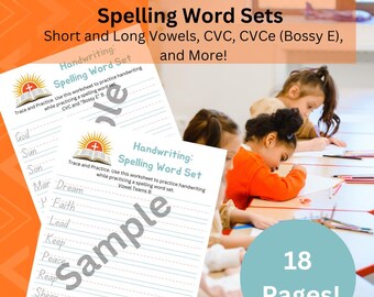 Grades 1-3 Spelling| Printable Homeschool Spelling Worksheets| Printable Tracing Worksheets| Christian Homeschool| Printable Worksheets