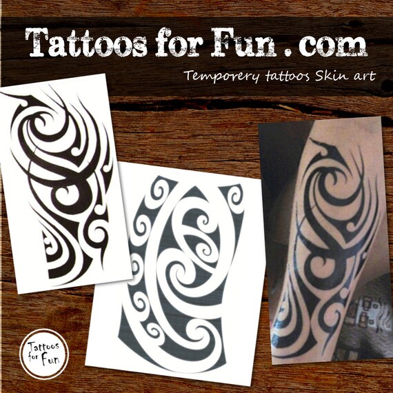 Sleeve Tattoos Set Sleeve Fake Tattoo Sleeve Temporary Tattoo Maori Tattoo Fake Body Art Tattoos Tough Tribal Temporary Tattoos