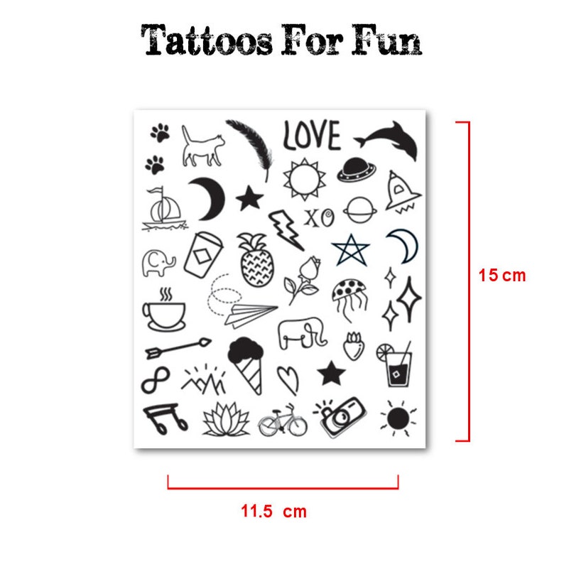 Fingers Temporary Tattoos Variety of Small Fake Waterproof Etsy