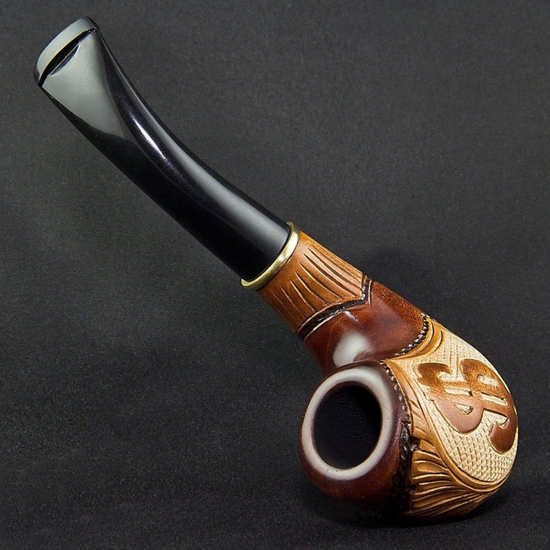 5.39 'US Dollar' Carved wooden smoking pipe. Etsy