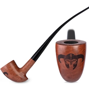 10.8'' Long Tobacco Smoking Pipe Vikings Helmet - (27,5cm) for 9mm Filter. Worldwide Shipping.