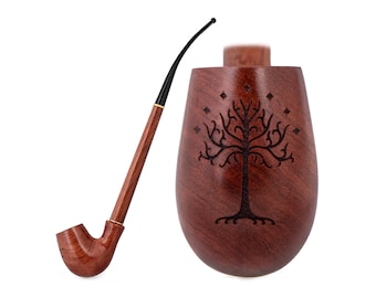 13.2" tobacco smoking pipe Churchwarden Tolkien, Magic Tree engraving | pipes - (33cm) for 9mm filter
