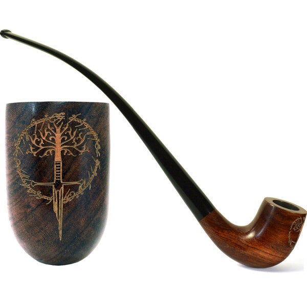 10.2''/26cm Tobacco Long Pipe Tolkien, Broken Sword, 9mm Filter. Worldwide Shipping.