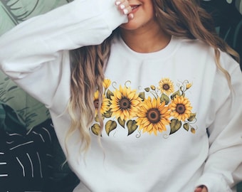 Sunflower Sweatshirt, Flower Print Shirt, Womens Garden Shirt, Funny Sunflower Shirt, Floral Shirt, Plant Sunflower Shirt, Sunshine Shirt