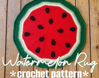 Watermelon Rug Crochet Pattern Printable PDF Digital Download