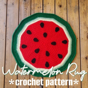 Watermelon Rug Crochet Pattern Printable PDF Digital Download